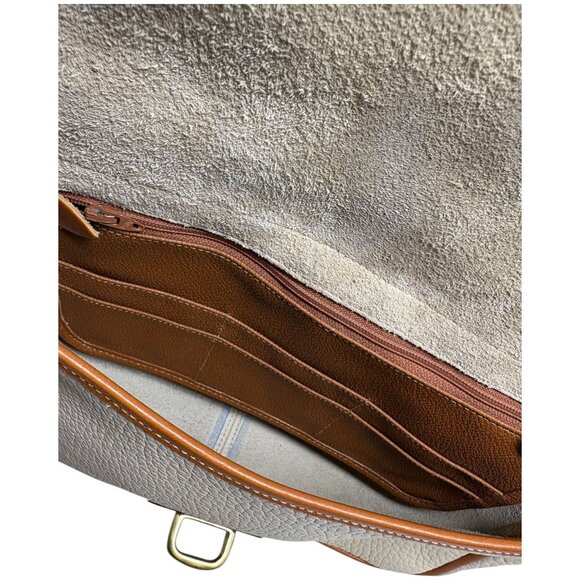 Vintage Dooney & Bourke Cream British Tan AWL Equestrian Crossbody Saddle Bag - Picture 8 of 14